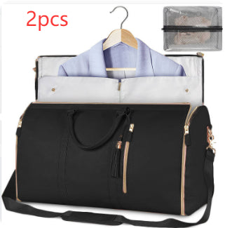 Large Capacity Travel Duffle Bag Women's Handbag Folding Suit Bag Waterproof Clothes Totes